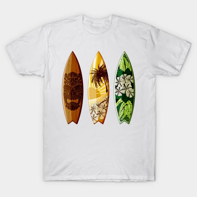 three decorated surfboards island style T-Shirt by pickledpossums